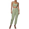 thumbnail image 3 of Trajes blancos de 2 piezas para mujer sexy, tops con hombros descubiertos para mujer, conjuntos de pantalones de pierna ancha de verano, trajes de 2 piezas para mujer, primavera, 3 of 5