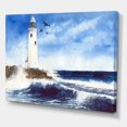 thumbnail image 3 of Designart Lighthouse On The Rocky Island With Seagulls Canvas Wall Art, 3 of 4