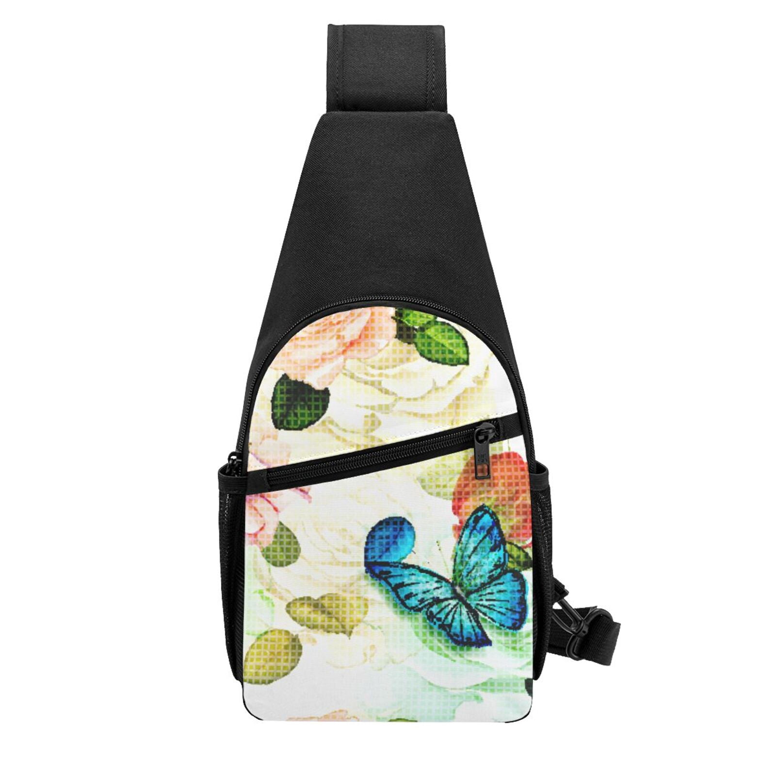 Xecao's Floral Vintage Print Sling Bag: A Versatile Chest, Shoulder, and Crossbody Backpack for Casual Days Out, Perfect for Both Men and Women