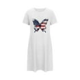 thumbnail image 4 of Aobny House Dress Women Patriotic Lightweight Short Night Shirt White Crew Neck Short Sleeve Ladies Nightgowns,XXL, 4 of 5