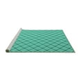 thumbnail image 2 of Ahgly Company Machine Washable Indoor Rectangle Abstract Turquoise Blue Contemporary Area Rugs, 2' x 4', 2 of 4