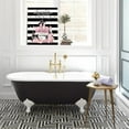 thumbnail image 2 of Fashion Pink Bathroom Decor Wall Art Pink Flower Perfume Pictures Canvas Wall Art Modern Black White Striped Motivational Quetos Girly Makeup Room Framed Artwork Painting Wall Decor For Bedroom 8"X10", 2 of 6