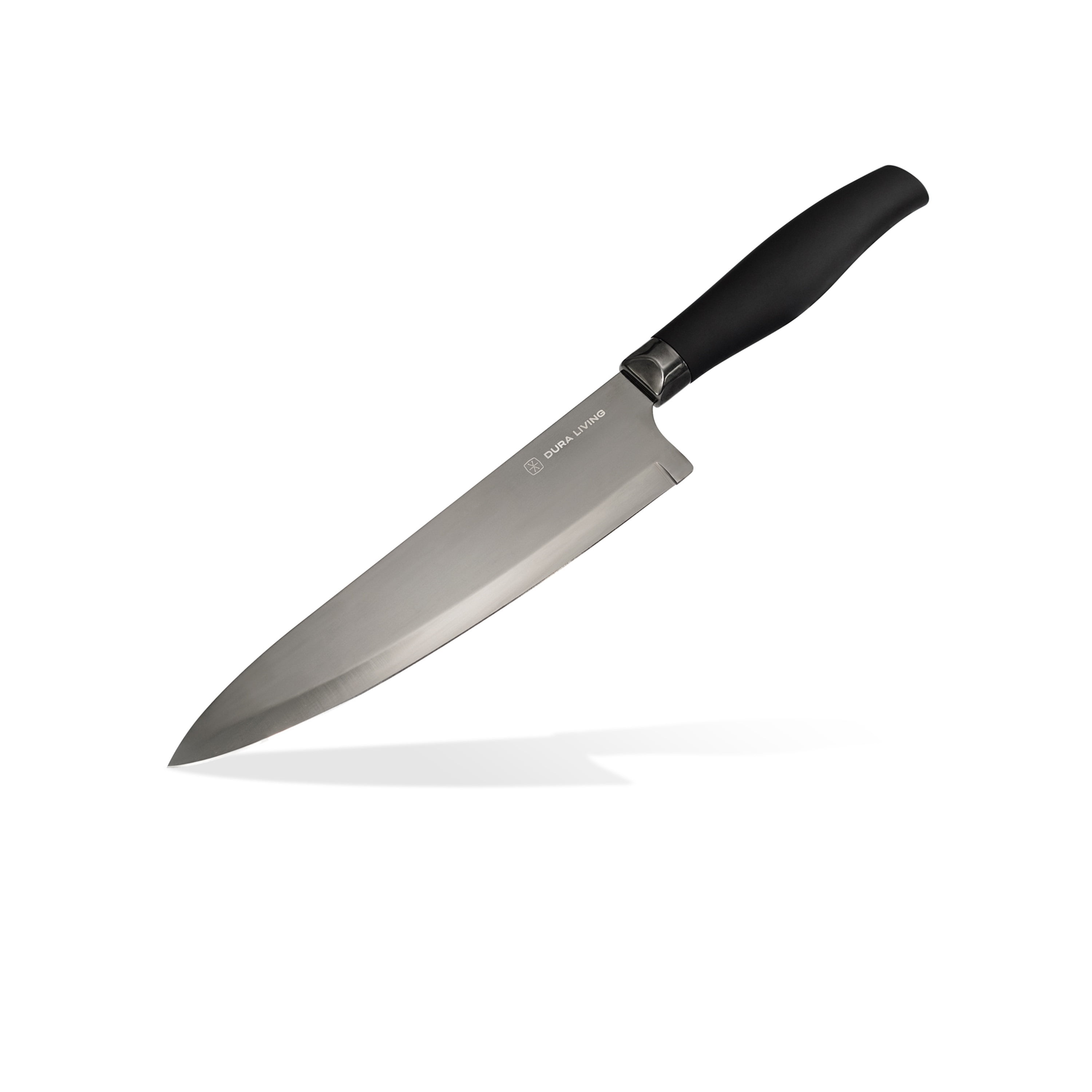 Dura Living 12-Piece Kitchen Knife starter Set - Black Nonstick Titanium Plated Stainless Steel Ultra Sharp Knives Comfort Grip Handles with Matching Sheaths