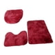thumbnail image 3 of Juego de 3 alfombrillas de baño suaves y acogedoras con tapa de inodoro absorbente. rojo, 3 of 9