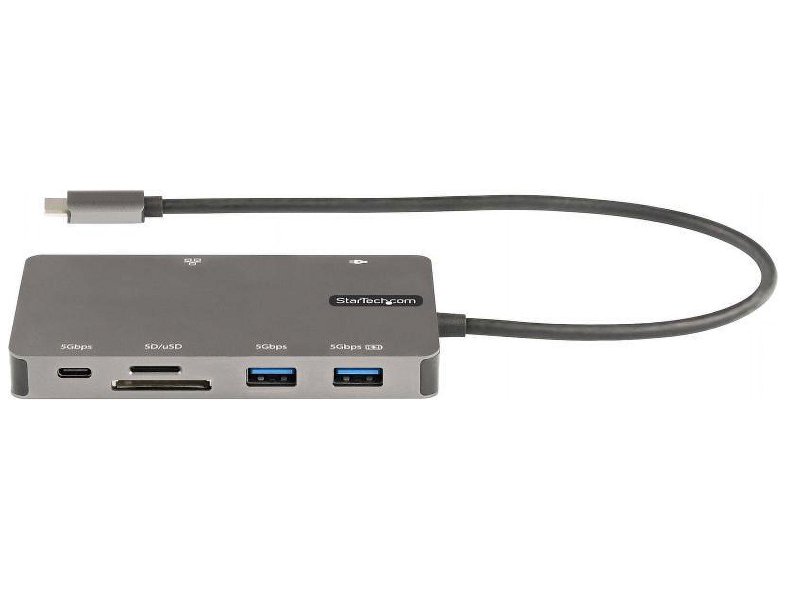 Startech.com C Multiport Adapter, Hdmi 4k 30hz Or Vga Travel Dock, 5gbps 3.0 Hub (A / C Ports), 100w Delivery, Sd/microsd Slot, Gbe, 12" (30cm) Long Attached Cable - C Mini Dock