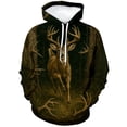thumbnail image 2 of Rebaike Men's Deer Hunting Hoodie 3D Buck Antler Print Forest Camo Pullover Sweatshirt, 2 of 8