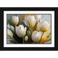 thumbnail image 2 of Stephen Chambers 18x13 Black Ornate Wood Framed With Double Matting Wall Art Titled - Dreamingly Beautiful White Tulips 1, 2 of 6