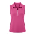thumbnail image 2 of Cilsoka Womens Summer Tops V Neck Collared Shirts Dressy Casual Ribbed Tank Top with Zipper Loose Fit, 2 of 5