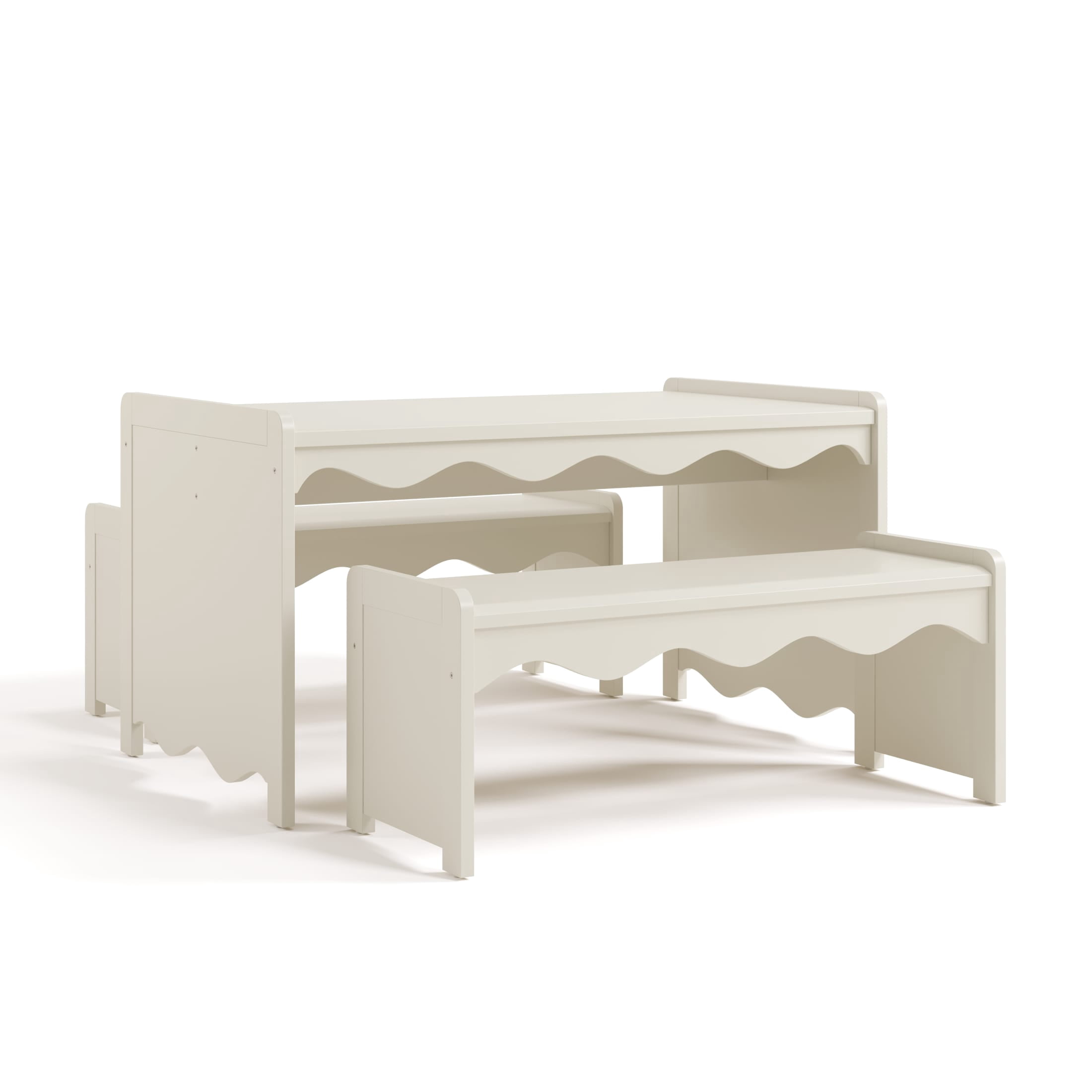 Storkcraft Casablanca Montessori Indoor Kids Table and Bench Set - Frosted Oat