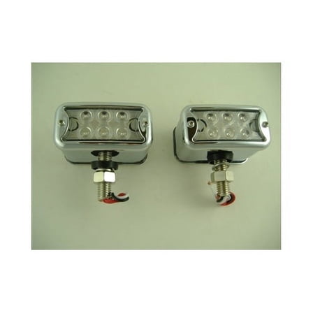 1 Pair of 12 LED Red Amber Side Marker Turn Signal Fender Lights / Clear Lens