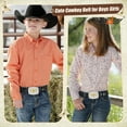 thumbnail image 3 of SUOSDEY Kid Western Leather Belts for Boys Girls,Toddler Youth Longhorn Bull Buckle Belt for Jeans Christmas Gifts, 3 of 8