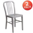 thumbnail image 4 of Commercial Grade 2 Pack Silver Metal Indoor-Outdoor Chair, 4 of 9