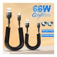 thumbnail image 3 of LEEYNEER Spring USB Car Charger Type C Cable For  14 13 12 15 16 Pro Max Fast Charging Cable For  Xiaomi Huawei Accessories, 3 of 3