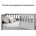thumbnail image 5 of Miniyam Wood Twin Size Floor Bed with High Guardrail, Gray, 5 of 7