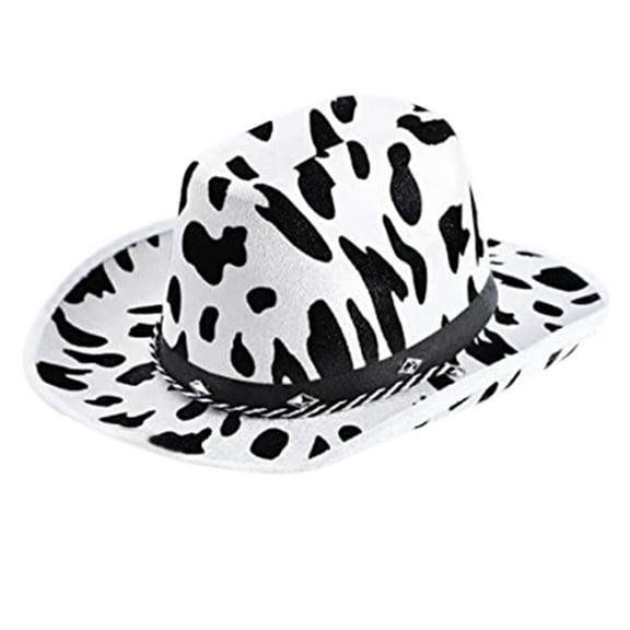 lanema Cow Print Cowboy Hat Performance Hat Cowboy Costume Cow Print Cowgirl hat