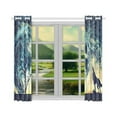 thumbnail image 3 of CADecor Tree Art Window Kitchen Curtain, Moon Howling Wolf Window Treatment Panel Curtains,26x39 inches,Set of 2, 3 of 3