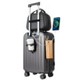 thumbnail image 1 of 22-inch 55cm Multi-Function ABS+PC Travel Suitcase with 360° Universal Silent Wheels, 3-Digit Combination Lock, USB Port, Folding Cup Holder, Side Hook & Design - Available in Blue, Black, Yellow,, 1 of 6