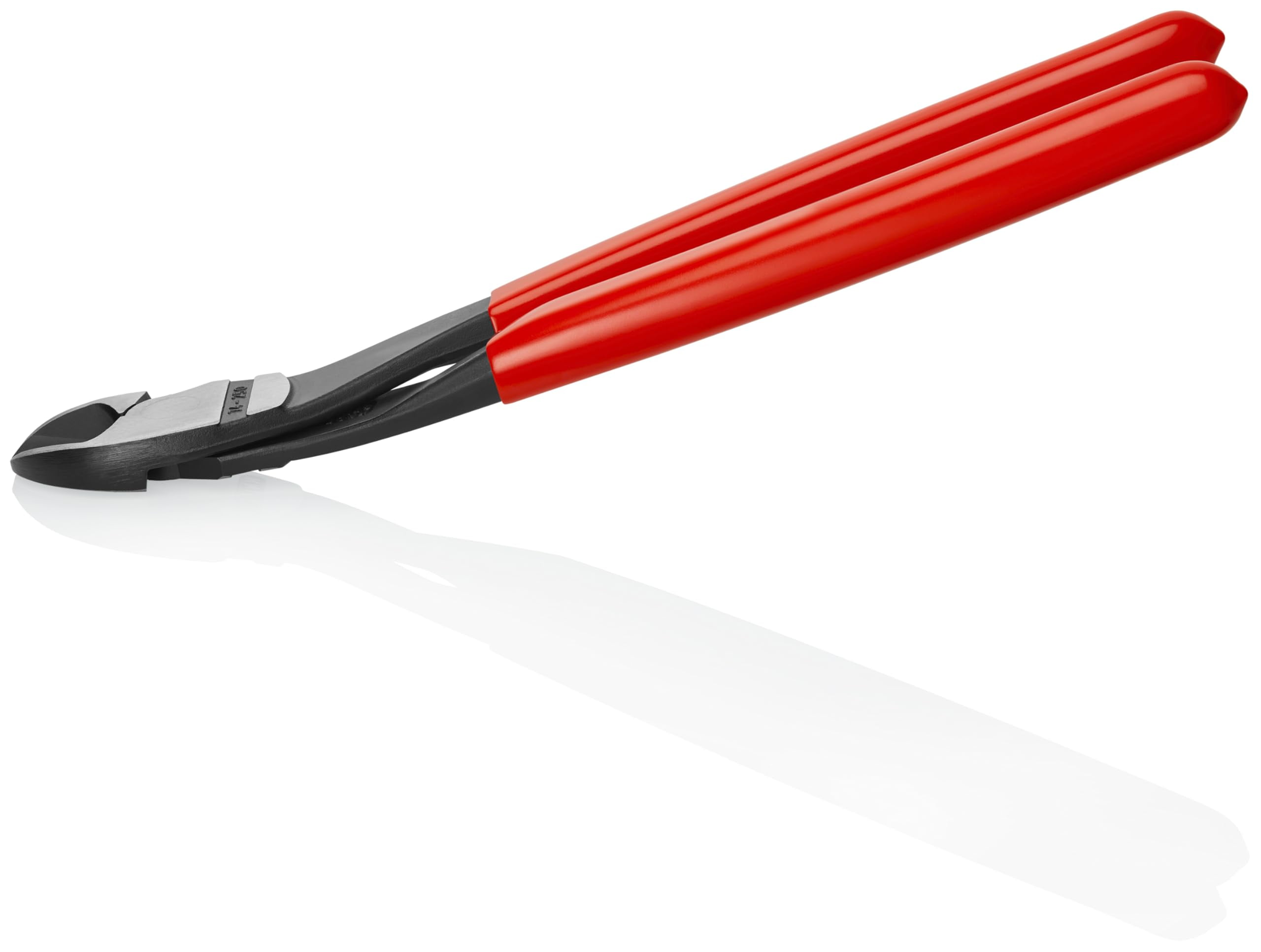 KNIPEX Tools - High Leverage Diagonal Cutters, 12 Degree Angled (7421250SBA), Red, 10 inches CA2