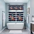 thumbnail image 4 of Independence Day Kitchen Curtains Valances and Tiers Set of 3 Retro Dwarf American Flag Black Stripes Abstract Star Tier Curtains and Valance with Rod Pocket for Small Windows, 27.5"x24", 4 of 9