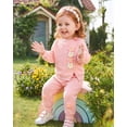 thumbnail image 3 of 18 Months Baby Girls Clothes 24 Months Girl 2PCS Fall Winter Outfits Cute Flower Toddler Girls Long Sleeve Sweatshirt Top Pants Clothing Set Pink, 3 of 6