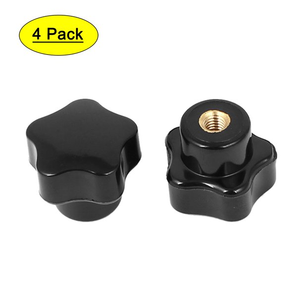 Star Shape Head 5mm Female Thread Dia Clamping Screw Knob 4pcs