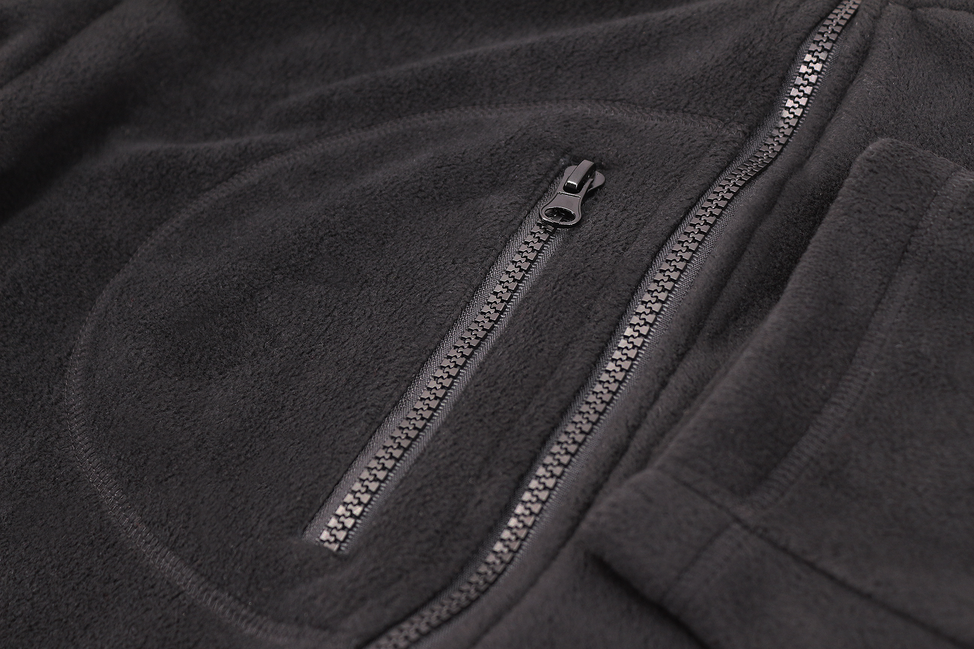 Men's Polar Fleece Full Zip-Up Collared Sweater Lightweight Warm Sweater Jacket (XL, Black) - image 3 of 3