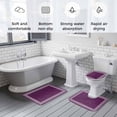 thumbnail image 5 of Dark Purple Retro Greek Key Bath Mat 3 Piece Bathroom Rug Set,Geometric Greece Ancient Farmhouse Non Slip Bath Rug Contour Mat and Toilet Lid Cover,Absorbent Shower Mats Soft Bath Rugs and Mats Sets, 5 of 8