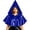 Blue, variant on Metallic Glossy Short Hood Cape, Shiny Metallic Short Pointed Hood Cape, Mini Riding Hood Cloak With Front Tie, Multi Color Glossy Witch Cosplay Cape for Adult Halloween Party, Gold One Size