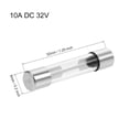 thumbnail image 2 of Uxcell 0.24'' x 1.26'' 10A 32V Fusibles de cartucho automotriz de reemplazo de vidrio tono plateado 5pcs, 2 of 5