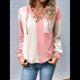 thumbnail image 4 of Sudadera con Capucha para Mujer, Cuello Abotonado, Cordón Ajustable, Sudadera Informal de Larga, Camisetas. Rosa M, 4 of 8