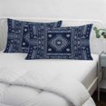 thumbnail image 4 of Navy Blue Brown Southwest Throw Pillow Cover 20 x 30 Inch Decorative Pillow Cover Boho Ethnic Western Geometric Lumbar Pillowcase Seasonal Rectangle Cushion Case for Couch Sofa Bed Living Room, 4 of 9