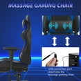 thumbnail image 7 of PayLessHere Racing Gaming Chair Office, PU Leather Lumbar Support, Massage Office Chair , Blue, 7 of 7