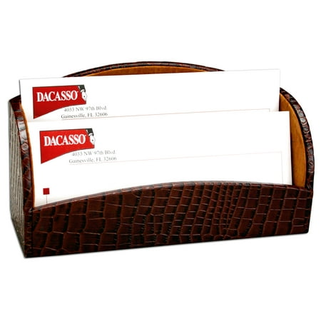 Brown Crocodile Embossed Leather Letter Holder