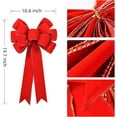 thumbnail image 2 of Pakyozj 2 Pack Red Christmas Bows Outdoor Decorations,10.6x19.7in Large Christmas Tree Topper Bow, Velvet Wreath Bow with Glitter Gold Edge for Xmas Home Front Door Decor,Wreaths,Gifts & Home Decor, 2 of 5