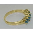 thumbnail image 5 of LBG British Made 10k Yellow Gold Natural Blue Topaz Womens Eternity Ring - 33 size options - Size 11.5, 5 of 8