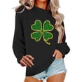 thumbnail image 2 of St Patricks Day Sweatshirt for Women Shamrock Sweater Irish Shirt Clover Print Long Sleeve Top, 2 of 6