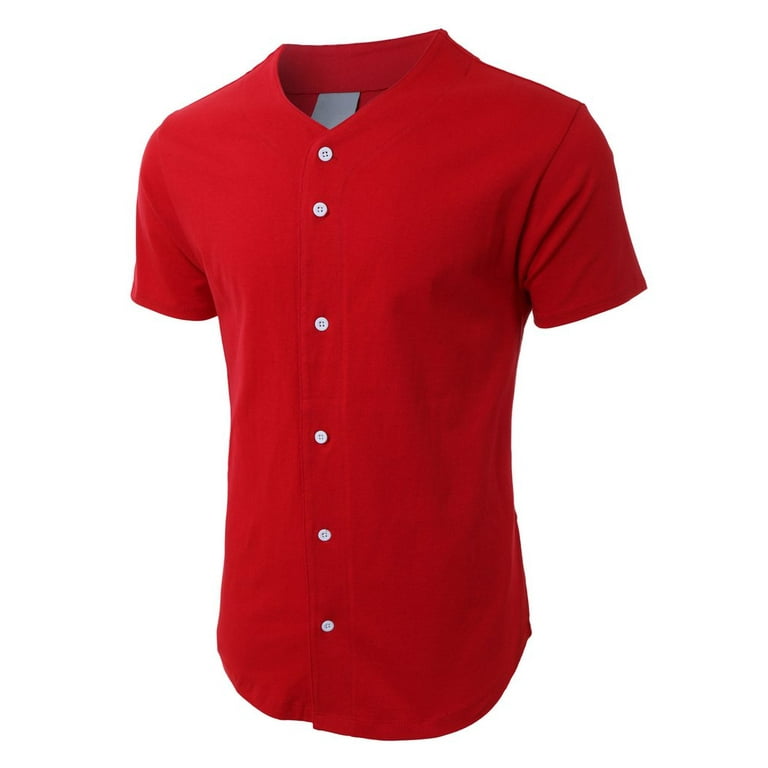 Ma Croix Men's Cotton Baseball Jersey Plain Button Down Short Sleeve Atheletic Sports Tee Shirts Ma Croix Men's Cotton Baseball Jersey Plain Button Down Short Sleeve Atheletic Sports Tee Shirts