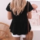 thumbnail image 1 of Blusa de manga corta con cuello en V, blusa de mujer con cuello en V, dobladillo con volantes, blusa de manga corta con botones y probada y confiable, 1 of 5