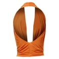 thumbnail image 3 of A2Y Women's Sexy Drape Front Deep V-Neck Cowl Neckline Halter Backless Party Club Top Orange S, 3 of 6