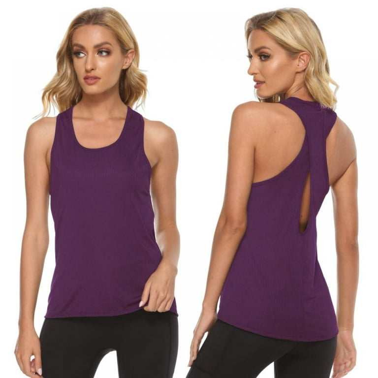 Xmarks Women Workout Tank Tops Racerback Yoga Top Keyhole Athletic Gym  Running Shirts S-XL