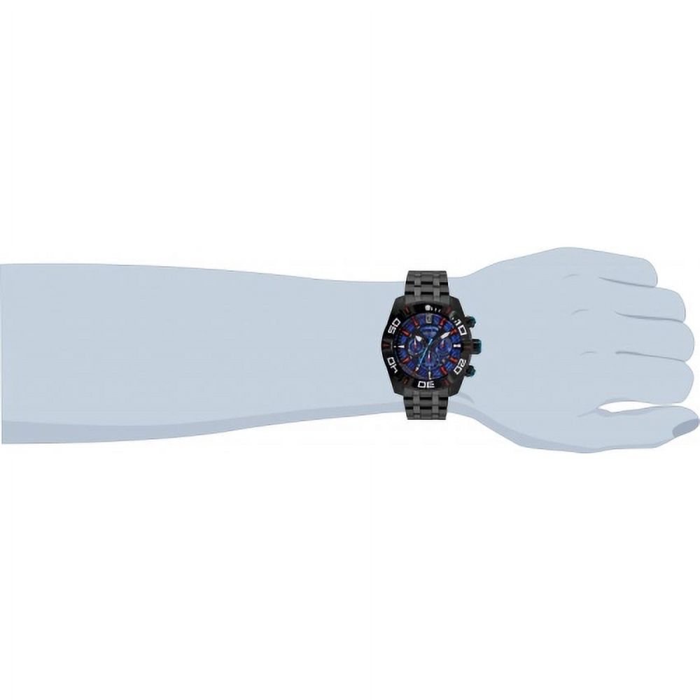 Invicta Men's Jason Taylor Black Steel Bracelet & Case Quartz Blue Dial Analog Watch 24847