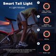 thumbnail image 3 of Alarma de luz trasera de bicicleta inteligente Luz de freno de bicicleta Encendido/apagado automático USB C Alarma de bicicleta antirrobo recargable con control remoto Alarma de bicicleta a, 3 of 5