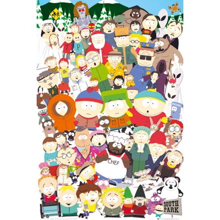 South Park - TV Show Poster / Print (All Characters / The Cast) (Size: 24" x 36") (Black Poster Hanger)