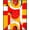Red, Pattern 2, variant on ODIKA 5'x7' Machine Washable Non-Slip Area Rug, Dynamic Black Base with Orange and Gray Geometric Motifs High Traffic Rug, Black, 66624