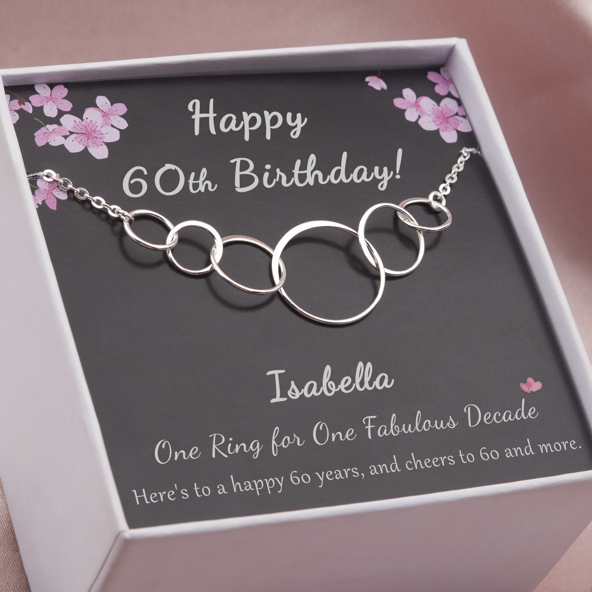 Anavia Anavia Happy 60th Birthday Gifts For Women 925 Sterling Silver Necklace Gifts For Mom Sixtieth Birthday Ideas 6 Flat Circles Custom Name Walmart Com Walmart Com