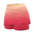 thumbnail image 5 of vigerkar Womens Gradient Color Skorts with Pockets Tummy Control Plus Size Skorts for Women High Waist Athletic Sports Skirt Casual Shorts Watermelon Red, 4XL, 5 of 5
