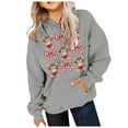 thumbnail image 2 of Christmas Girls Hoodies Sweatshirts Cute Bow Cow Kids Western Pullover Hoodie Christmas Children's Clothing Holiday Gifts 11 Years-12 Years, 2 of 3