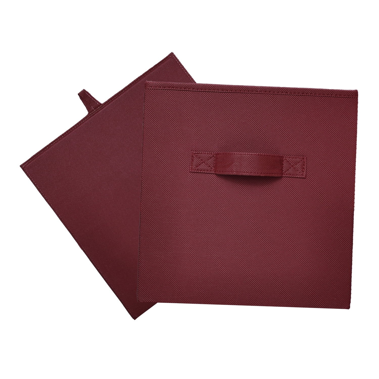 Mainstays Collegiate Collapsible Fabric Bins 10.5X10.5, Maroon Supreme, 4 Pack