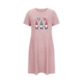 thumbnail image 4 of Birdeem Chemises de Nuit pour Femmes Robe de Nuit Courte Surdimensionnée Imprimée Col Rond et Manches Courtes, 4 of 12