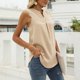 thumbnail image 4 of Fiudx Ofertas de La Semana Chaleco Sin Mangas de Encaje Sólido Informal para Mujer, Camisetas con Cuello En V Empalmadas, 4 of 5